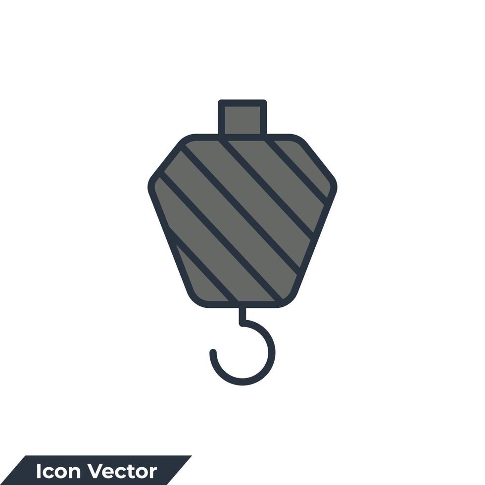 crane hook icon logo vector illustration. hook symbol template for graphic and web design collection