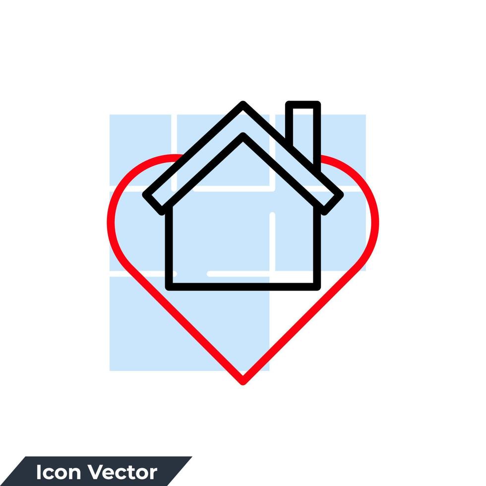 ilustración de vector de logotipo de icono de casa de ensueño. plantilla de símbolo de amor y casa para la colección de diseño gráfico y web