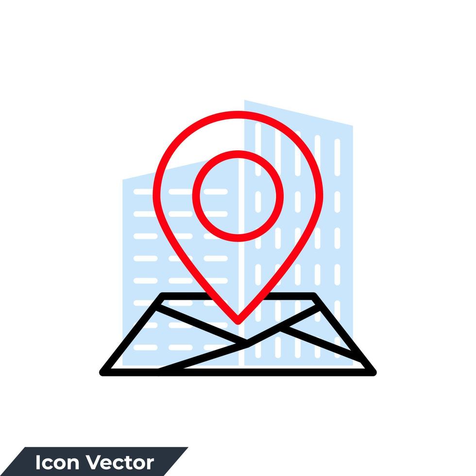 ilustración de vector de logotipo de icono de ubicación. plantilla de símbolo de mapa para la colección de diseño gráfico y web