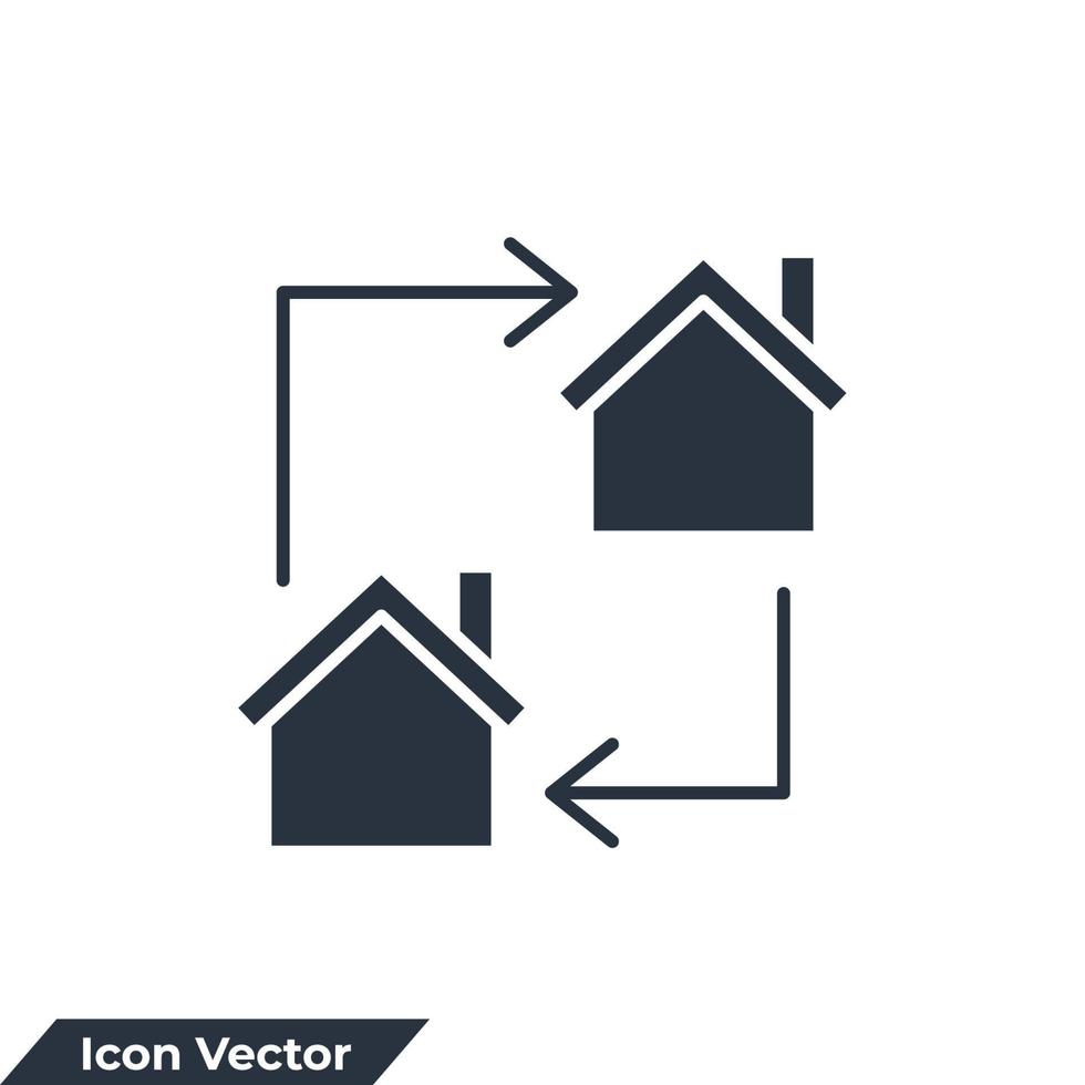 moving house icon logo vector illustration. change home symbol template for graphic and web design collection