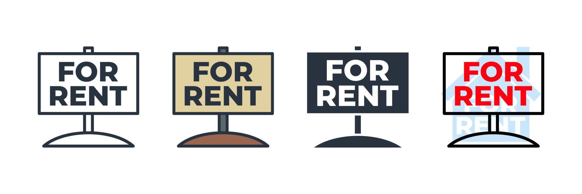 house for rent sign icon logo vector illustration. for rent symbol