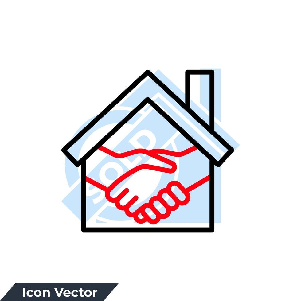 document with home icon logo vector illustration. Contract signing symbol template for graphic and web design collection