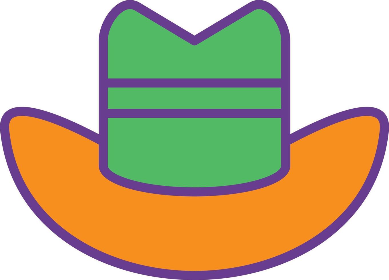 línea de sombrero de vaquero llena de dos colores vector