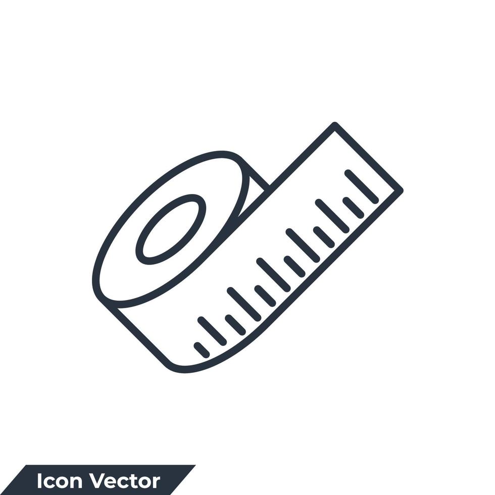 tape measure icon logo vector illustration. measure tape symbol template for graphic and web design collection