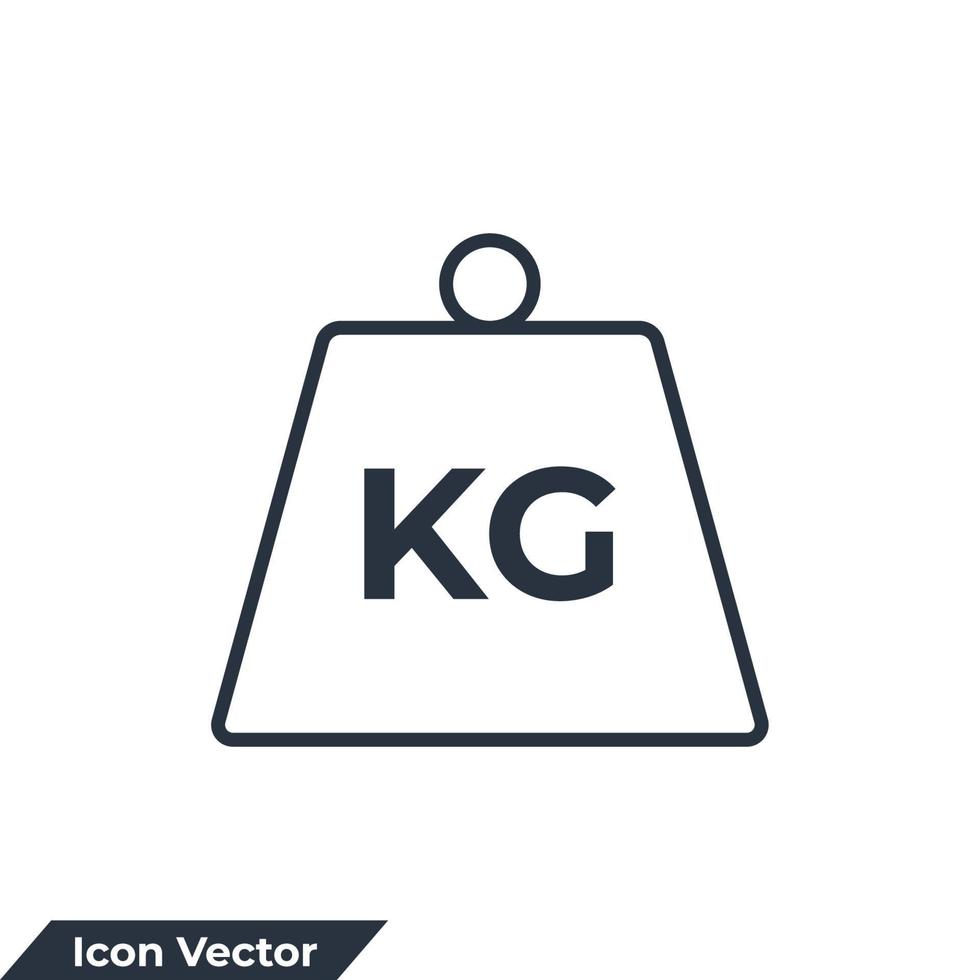 peso icono logo vector ilustración. plantilla de símbolo de mancuerna de kilogramo para la colección de diseño gráfico y web