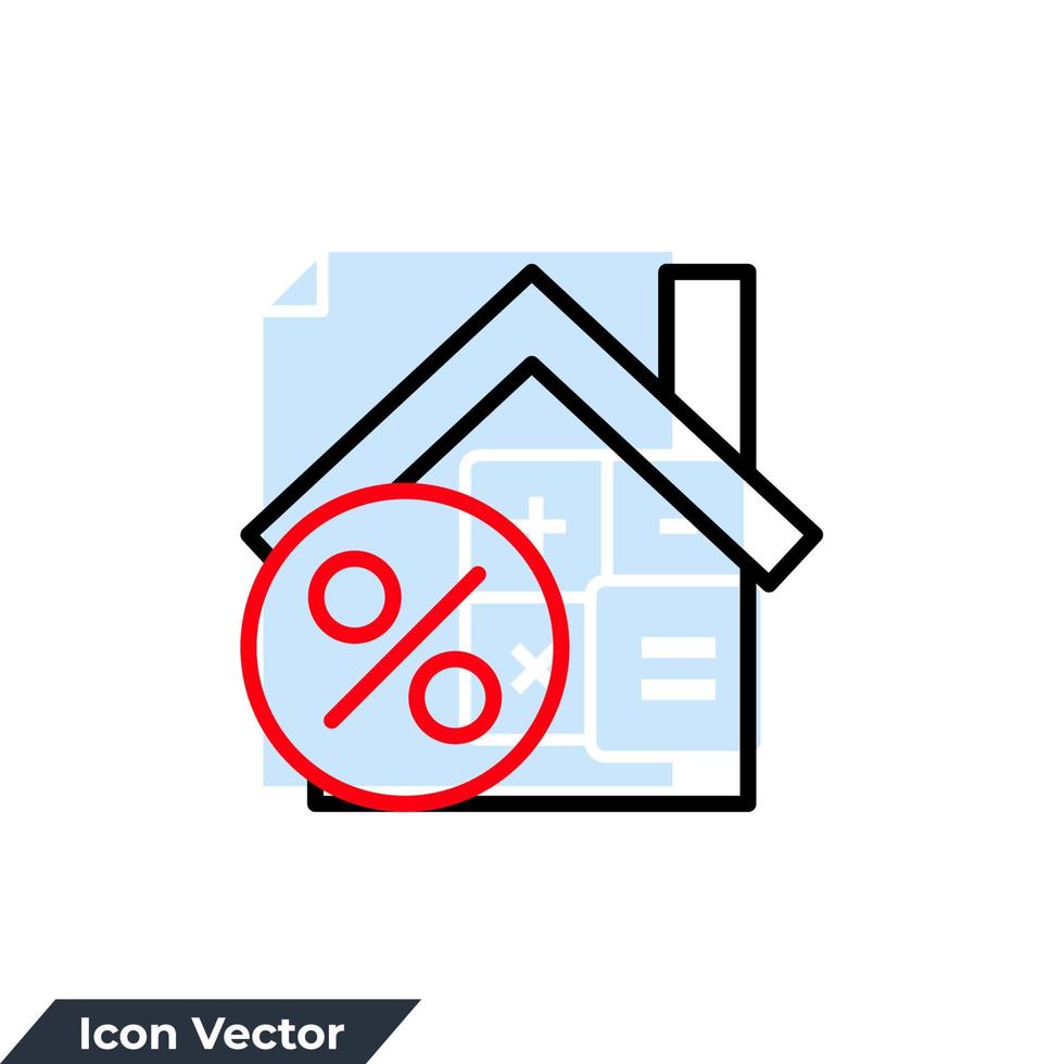 percentage home icon logo vector illustration. discount house symbol template for graphic and web design collection