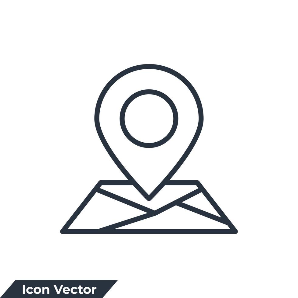 location icon logo vector illustration. map symbol template for graphic and web design collection