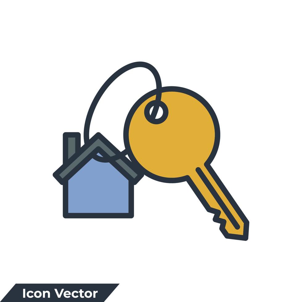 house key icon logo vector illustration. house keys symbol template for graphic and web design collection