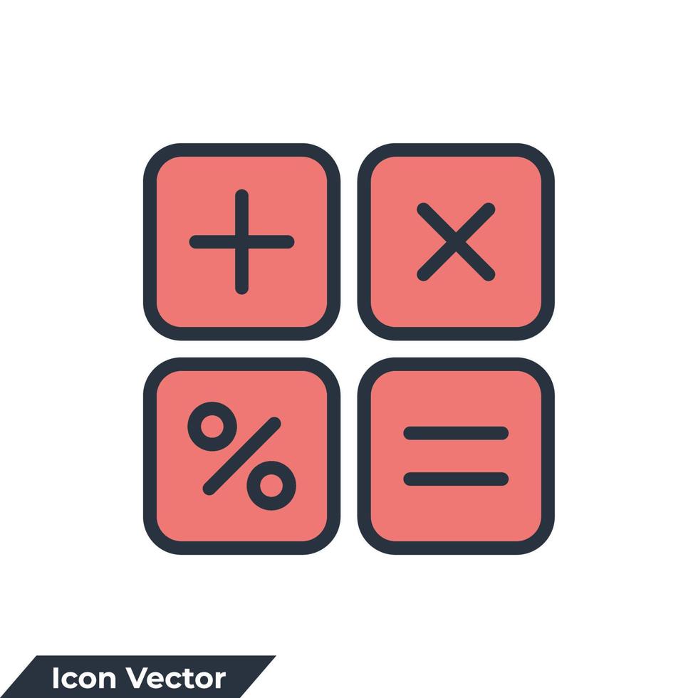 ilustración de vector de logotipo de icono de calculadora. plantilla de símbolo de finanzas para la colección de diseño gráfico y web