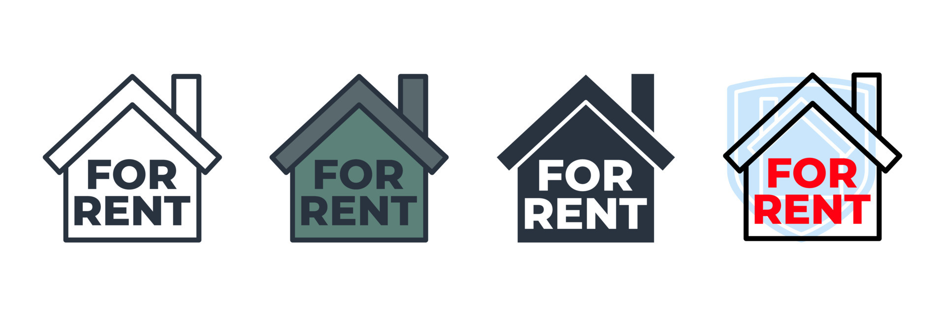 for rent icon logo vector illustration. House for rent symbol template