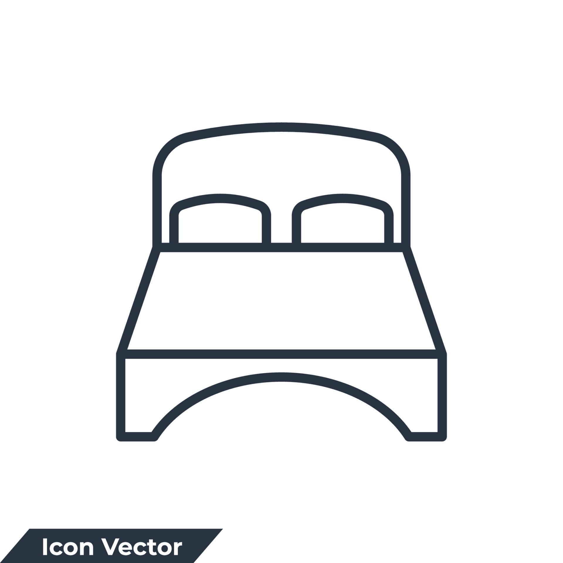 bedroom icon logo vector illustration. double bed symbol template for