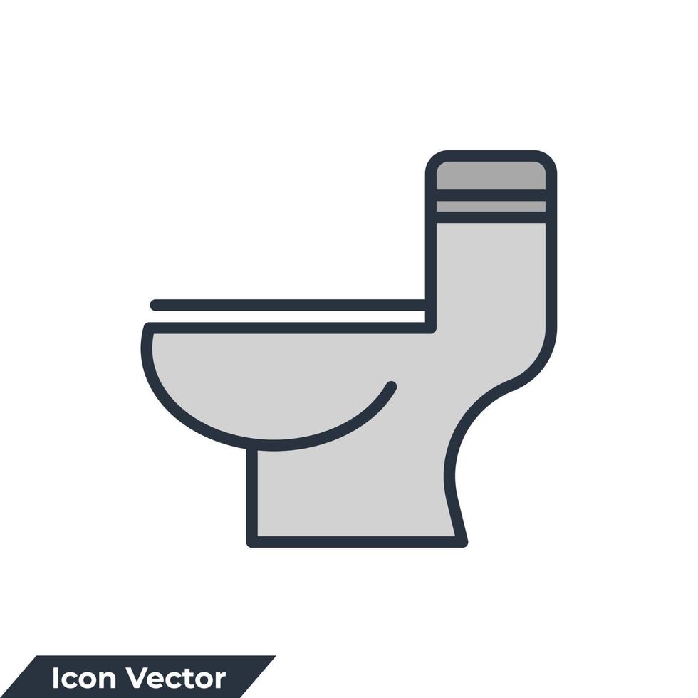 wc icono logo vector ilustración. plantilla de símbolo de inodoro para la colección de diseño gráfico y web