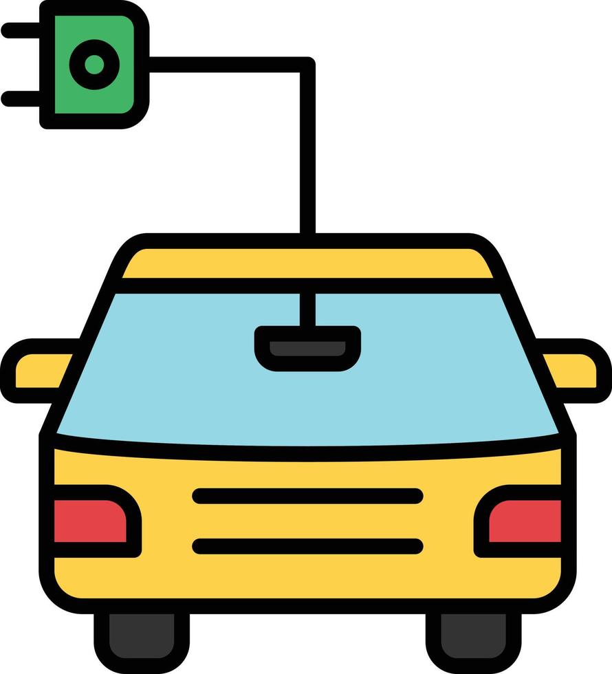 Electric Car Line Filled vector