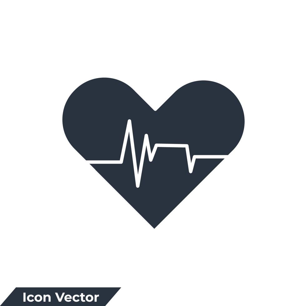 Ilustración de vector de logotipo de icono de monitor de frecuencia de pulso. plantilla de símbolo de latido del corazón para la colección de diseño gráfico y web