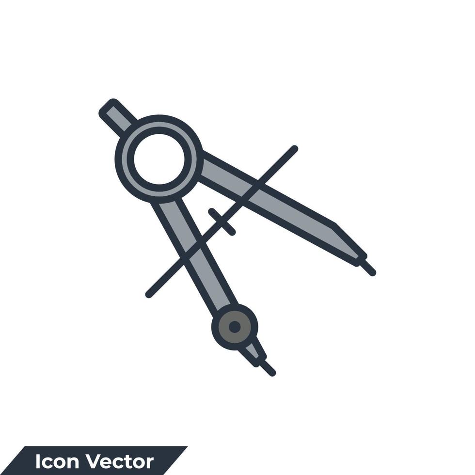 ilustración vectorial del logotipo del icono del divisor. plantilla de símbolo divisor de brújula para la colección de diseño gráfico y web vector