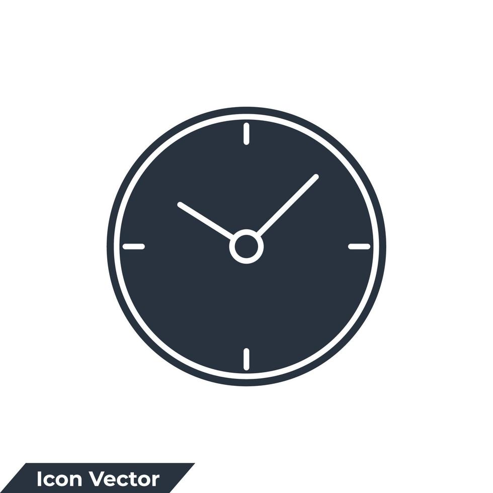 Ilustración de vector de logotipo de icono de relojes. plantilla de símbolo de tiempo para la colección de diseño gráfico y web