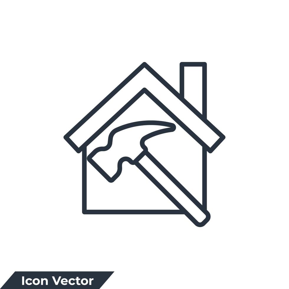 renovation icon logo vector illustration. home repair symbol template for graphic and web design collection