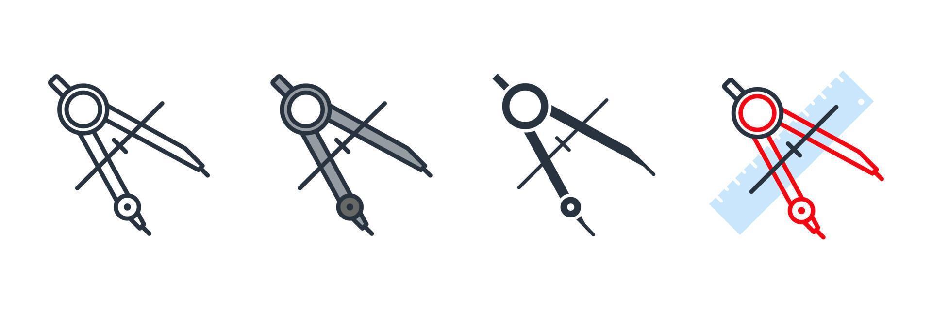 ilustración vectorial del logotipo del icono del divisor. plantilla de símbolo divisor de brújula para la colección de diseño gráfico y web vector