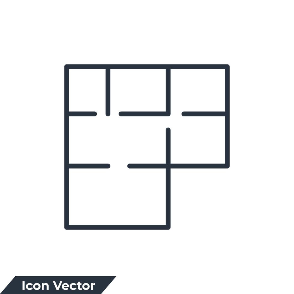 house plan icon logo vector illustration. floor plan symbol template for graphic and web design collection