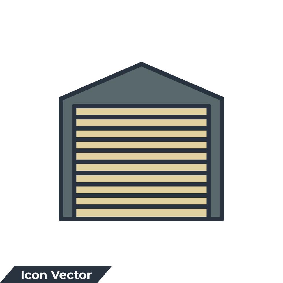 Ilustración de vector de logotipo de icono de garaje. plantilla de símbolo de garaje de servicio de coche para la colección de diseño gráfico y web