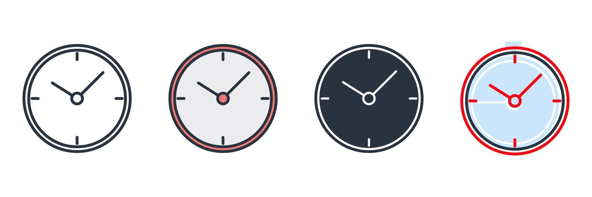 clocks icon logo vector illustration. time symbol template for graphic and web design collection