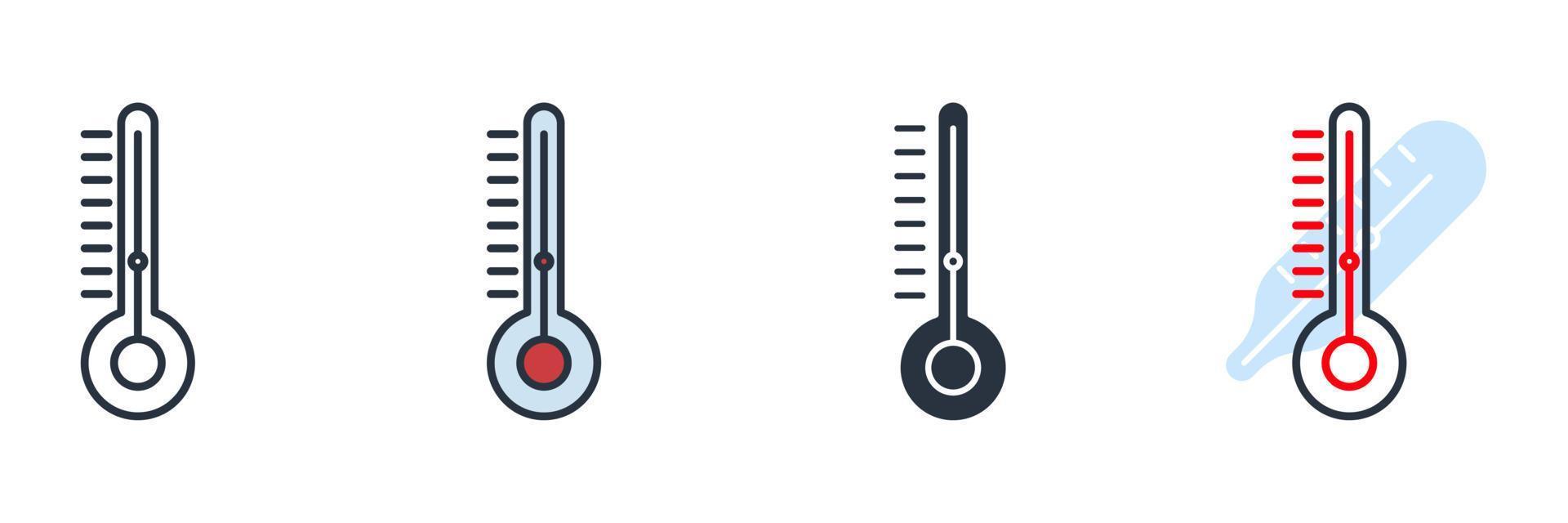 thermometer icon logo vector illustration. Measurement symbol template for graphic and web design collection