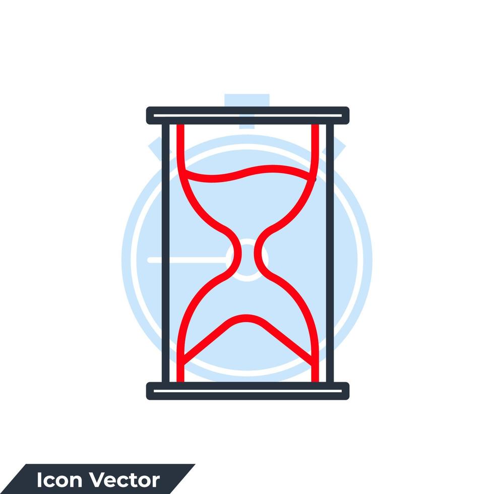 Ilustración de vector de logotipo de icono de vidrio de arena. plantilla de símbolo de reloj de arena para la colección de diseño gráfico y web