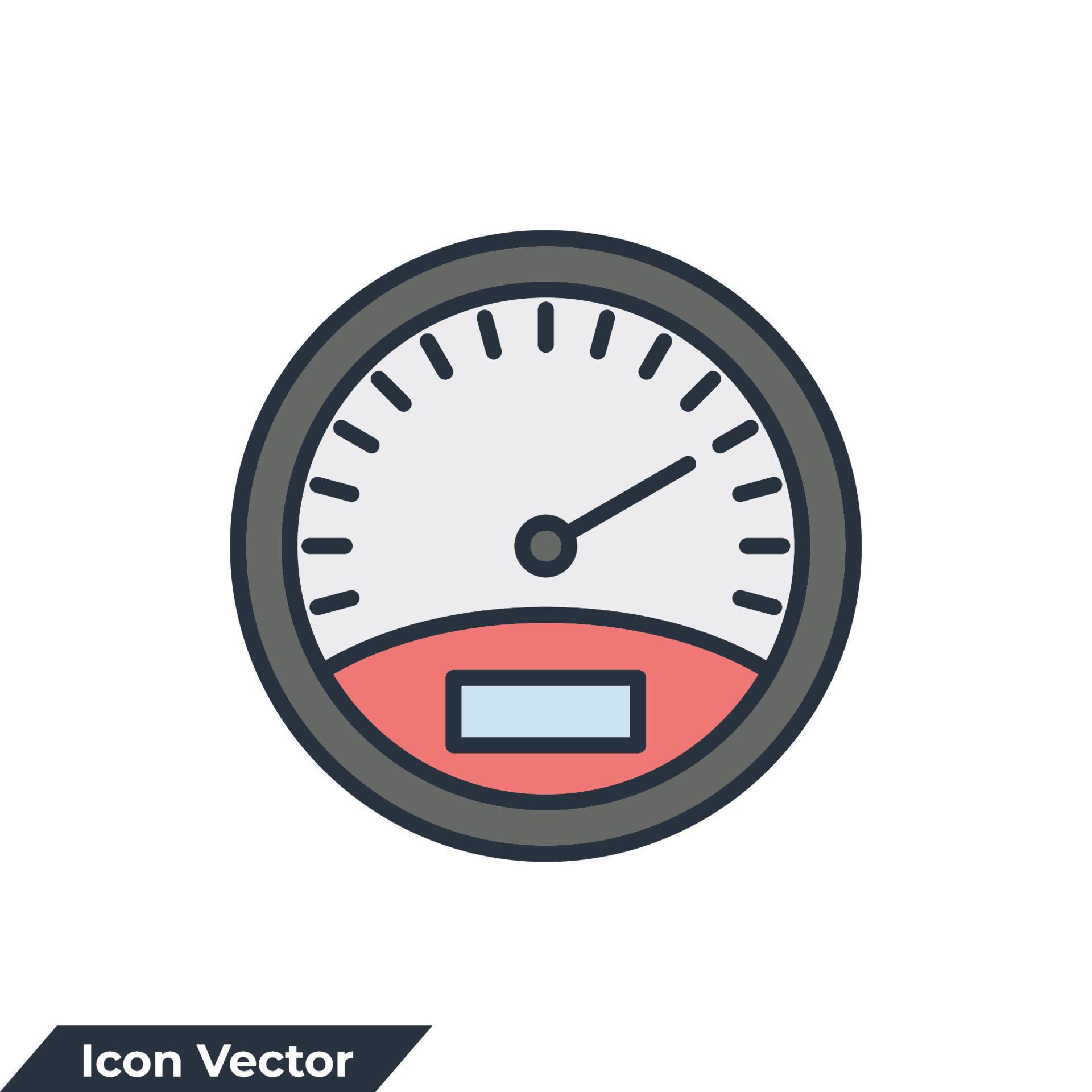 speedometer icon logo vector illustration. Speed indicator symbol