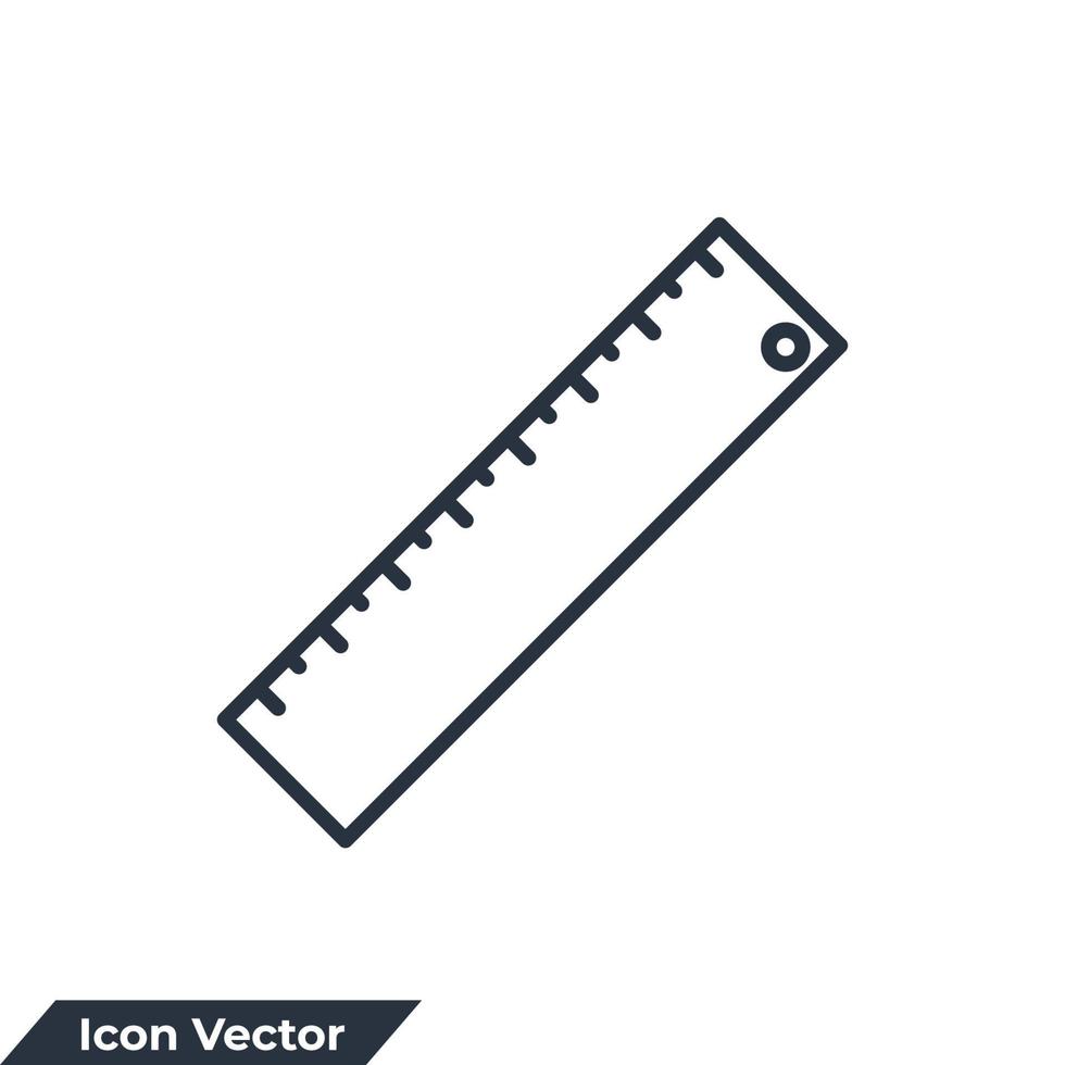 ruler icon logo vector illustration. measure symbol template for graphic and web design collection