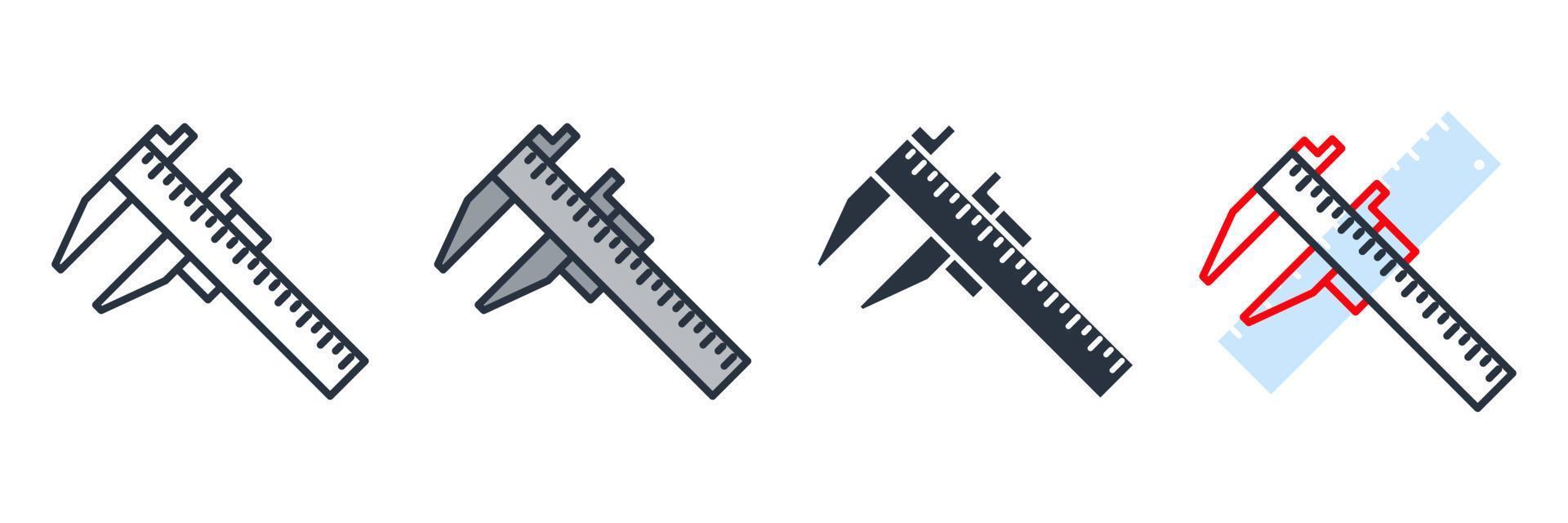 caliper icon logo vector illustration. measure tool and instrument symbol template for graphic and web design collection