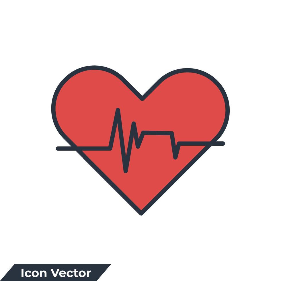 Ilustración de vector de logotipo de icono de monitor de frecuencia de pulso. plantilla de símbolo de latido del corazón para la colección de diseño gráfico y web