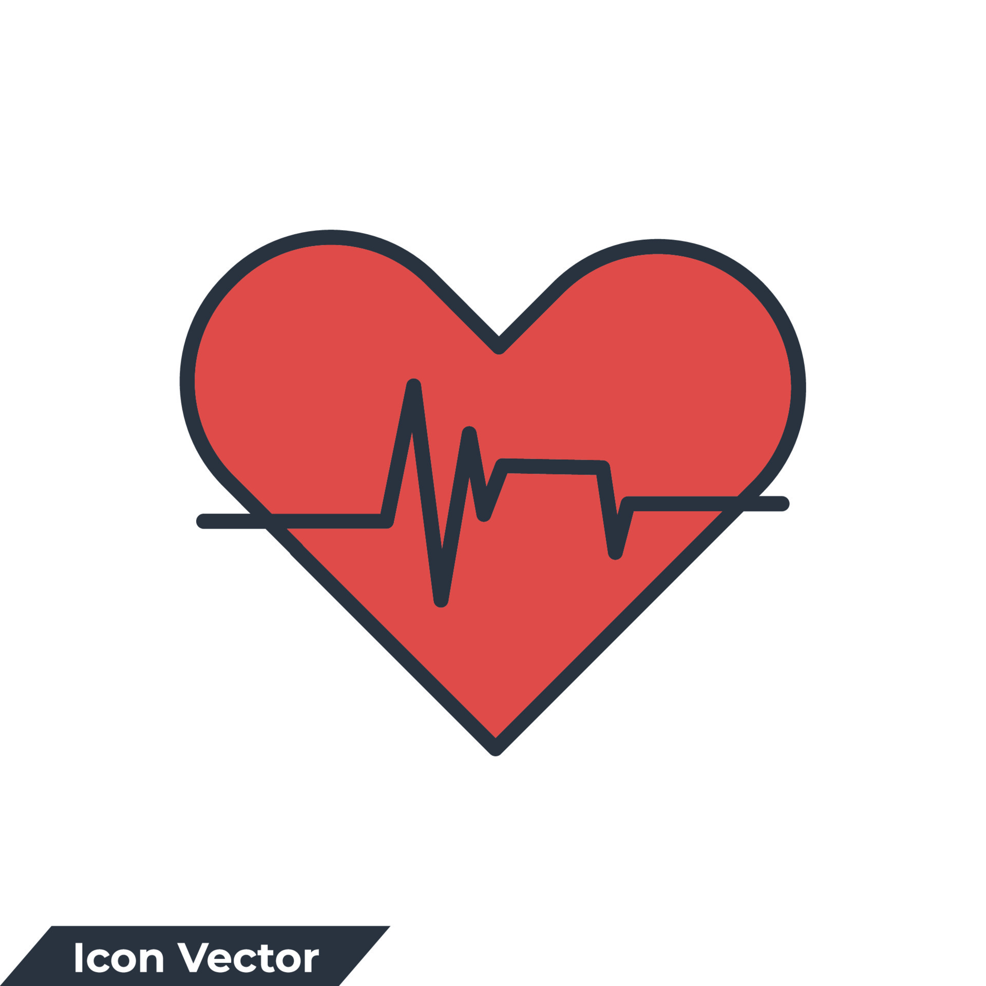 Pulse Rate Monitor icon logo vector illustration. heart beat symbol