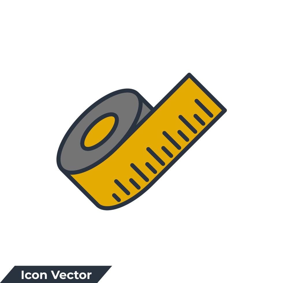 tape measure icon logo vector illustration. measure tape symbol template for graphic and web design collection