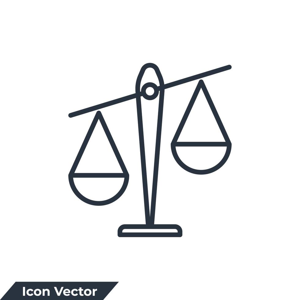 law scale icon logo vector illustration. scale symbol template for graphic and web design collection