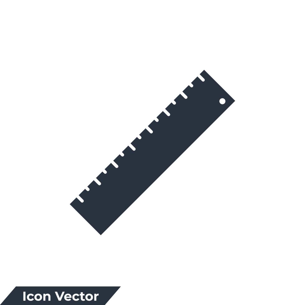 ruler icon logo vector illustration. measure symbol template for graphic and web design collection