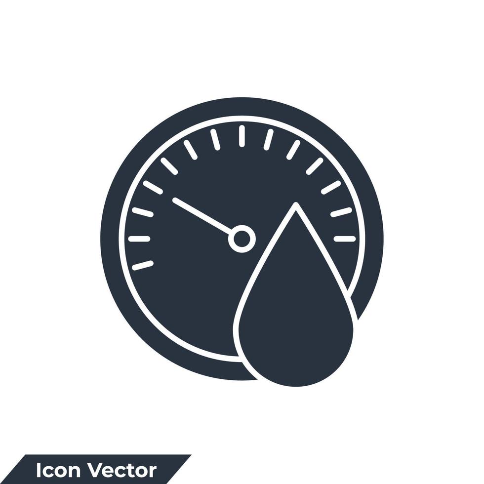 Ilustración de vector de logotipo de icono de higrómetro. plantilla de símbolo de humedad para la colección de diseño gráfico y web