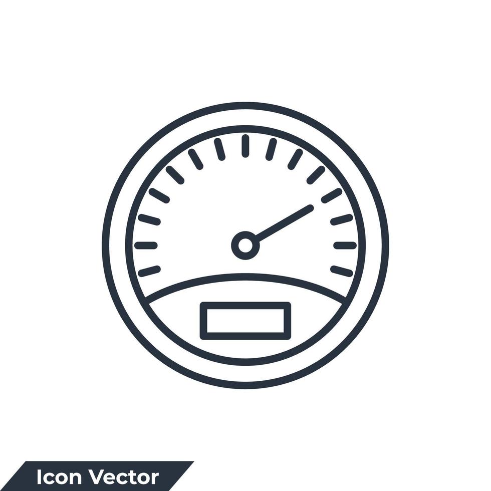 Ilustración de vector de logotipo de icono de velocímetro. plantilla de símbolo de indicador de velocidad para la colección de diseño gráfico y web