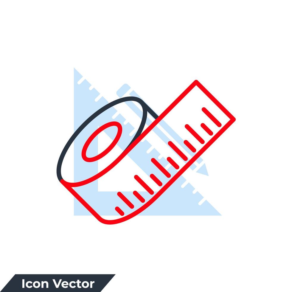 tape measure icon logo vector illustration. measure tape symbol template for graphic and web design collection