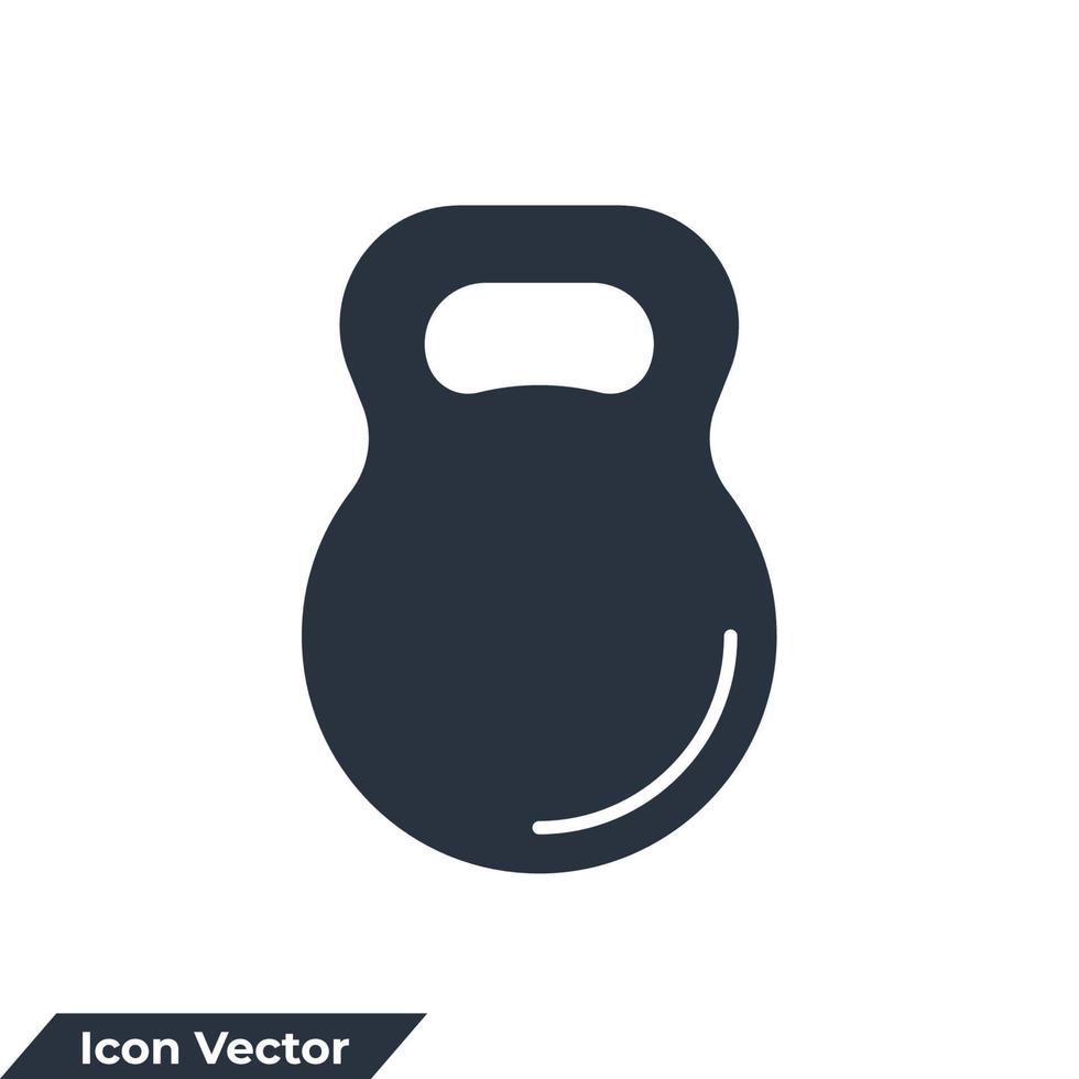 kettle bell icon logo vector illustration. Measuring symbol template for graphic and web design collection