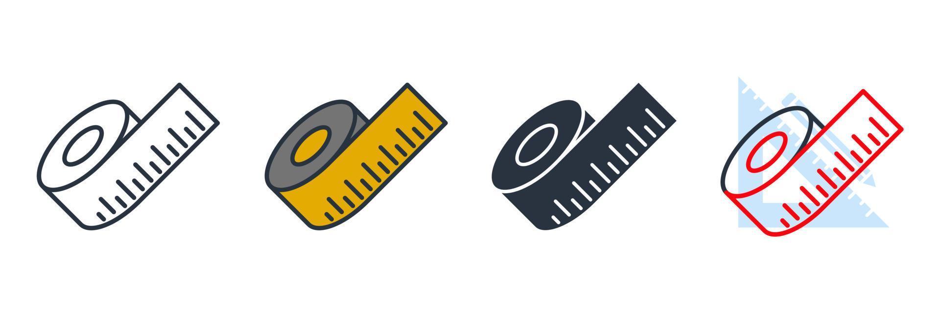 tape measure icon logo vector illustration. measure tape symbol template for graphic and web design collection