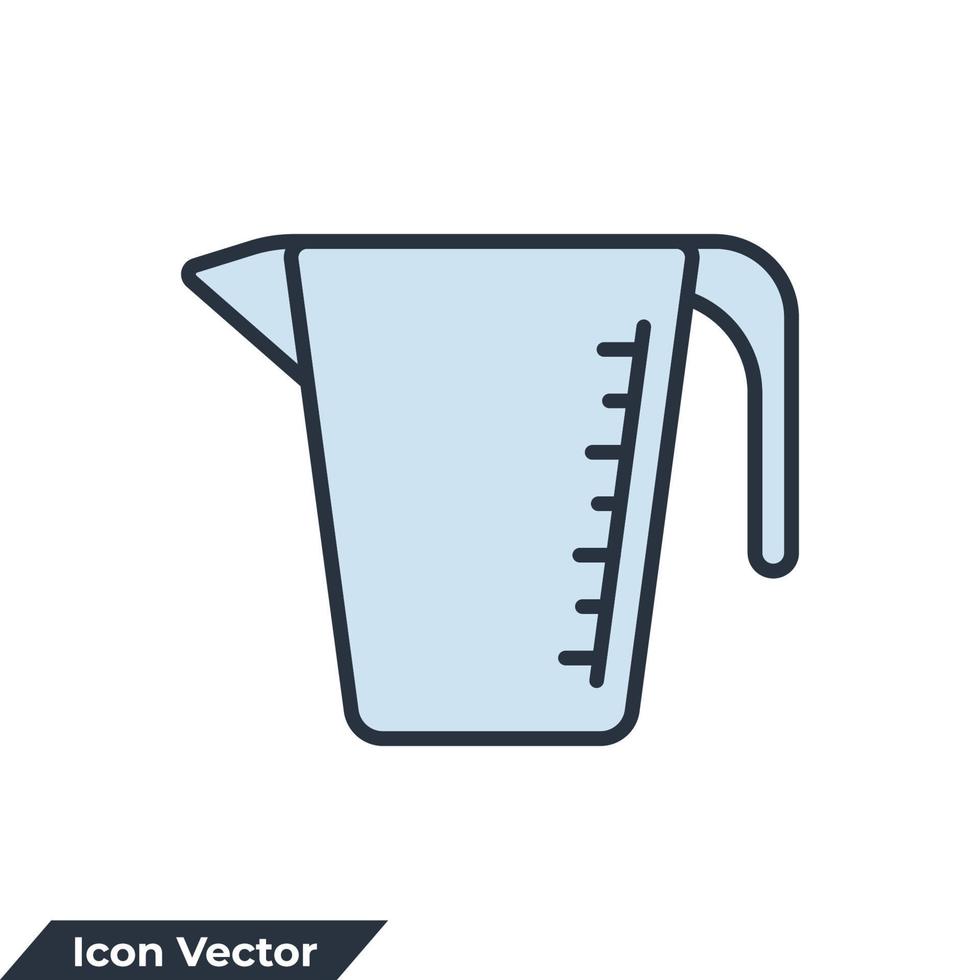 Ilustración de vector de logotipo de icono de taza de medición. plantilla de símbolo de copa para la colección de diseño gráfico y web