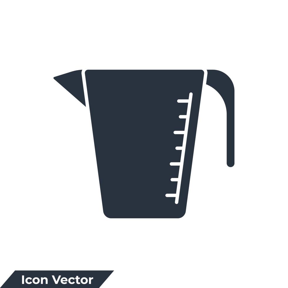 Ilustración de vector de logotipo de icono de taza de medición. plantilla de símbolo de copa para la colección de diseño gráfico y web