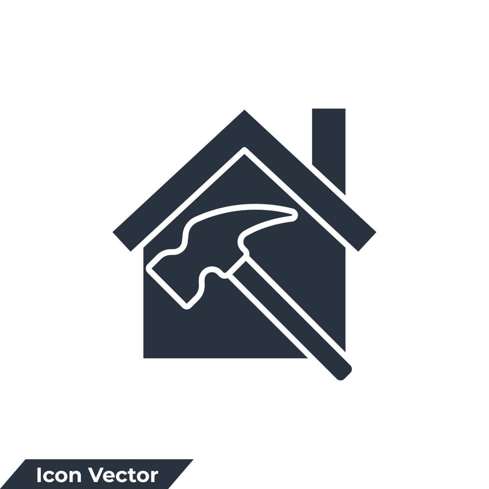 Ilustración de vector de logotipo de icono de renovación. plantilla de símbolo de reparación del hogar para la colección de diseño gráfico y web