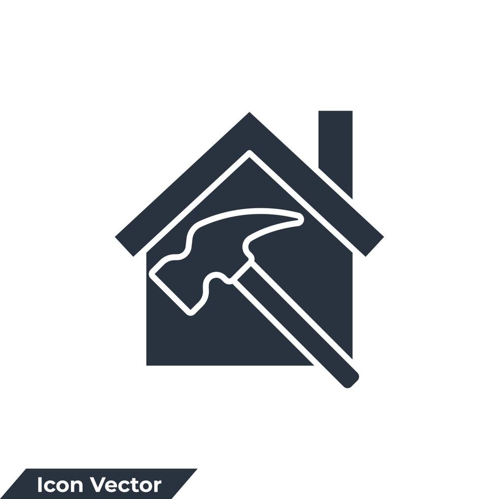 renovation icon logo vector illustration. home repair symbol template for graphic and web design collection