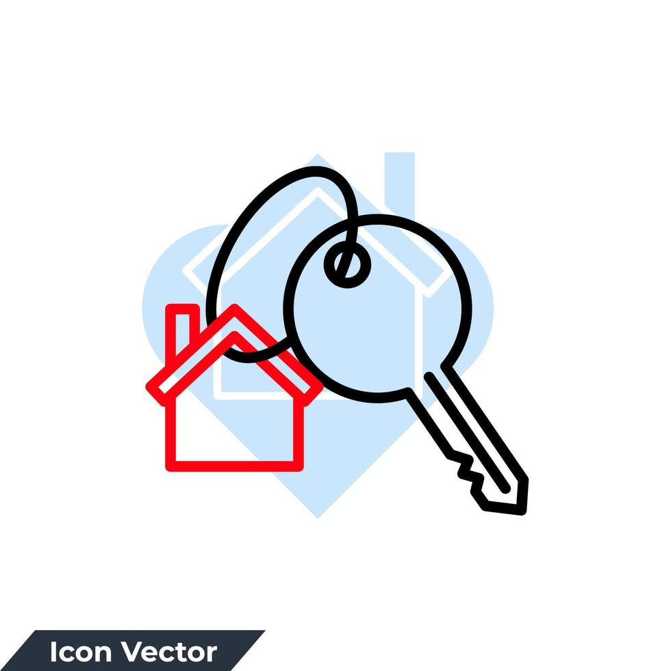 ilustración vectorial del logotipo del icono de la llave de la casa. plantilla de símbolo de llaves de casa para la colección de diseño gráfico y web vector