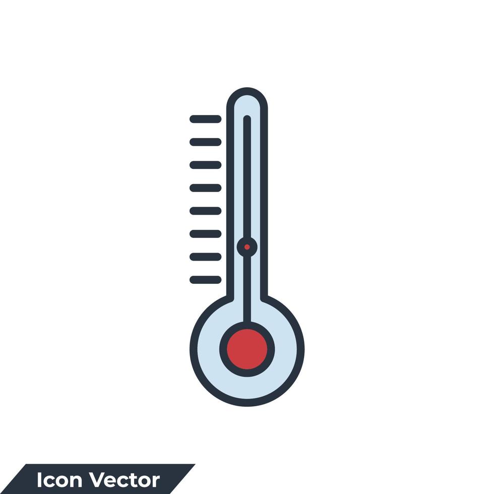 Ilustración de vector de logotipo de icono de termómetro. plantilla de símbolo de medición para la colección de diseño gráfico y web