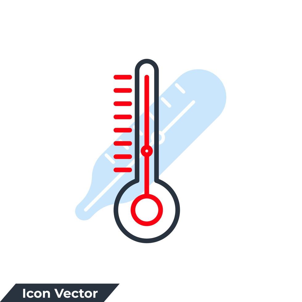 Ilustración de vector de logotipo de icono de termómetro. plantilla de símbolo de medición para la colección de diseño gráfico y web