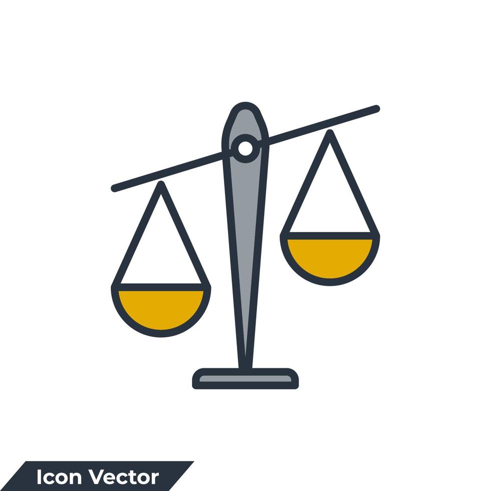 law scale icon logo vector illustration. scale symbol template for graphic and web design collection