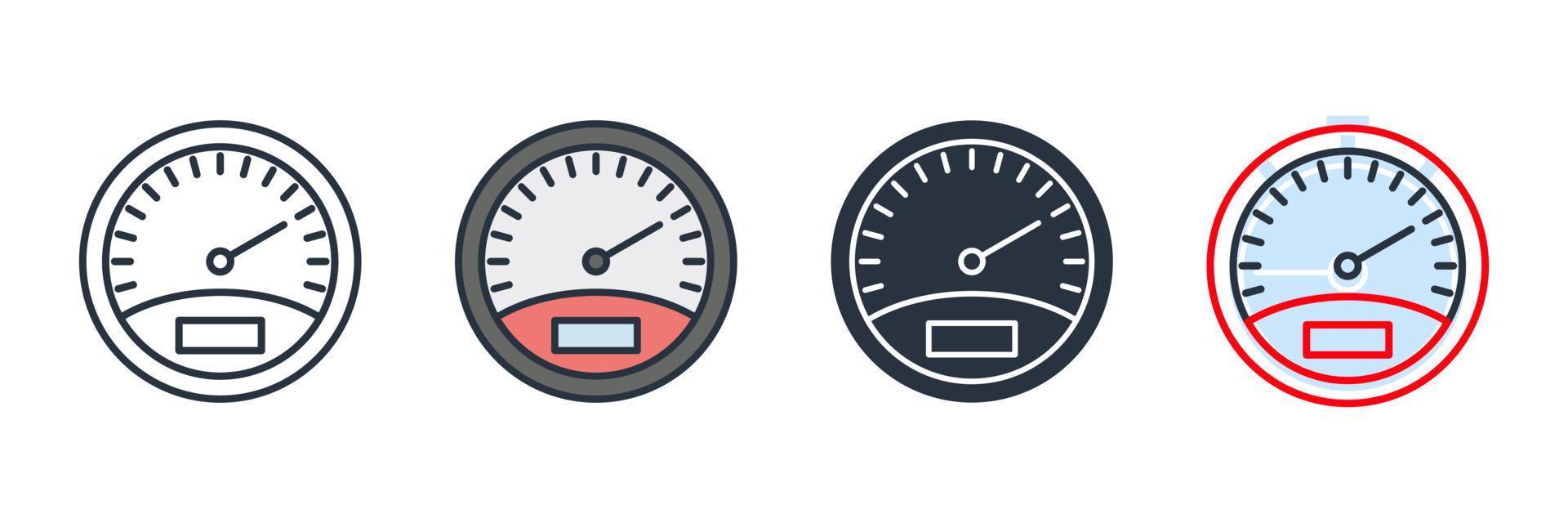 speedometer icon logo vector illustration. Speed indicator symbol template for graphic and web design collection