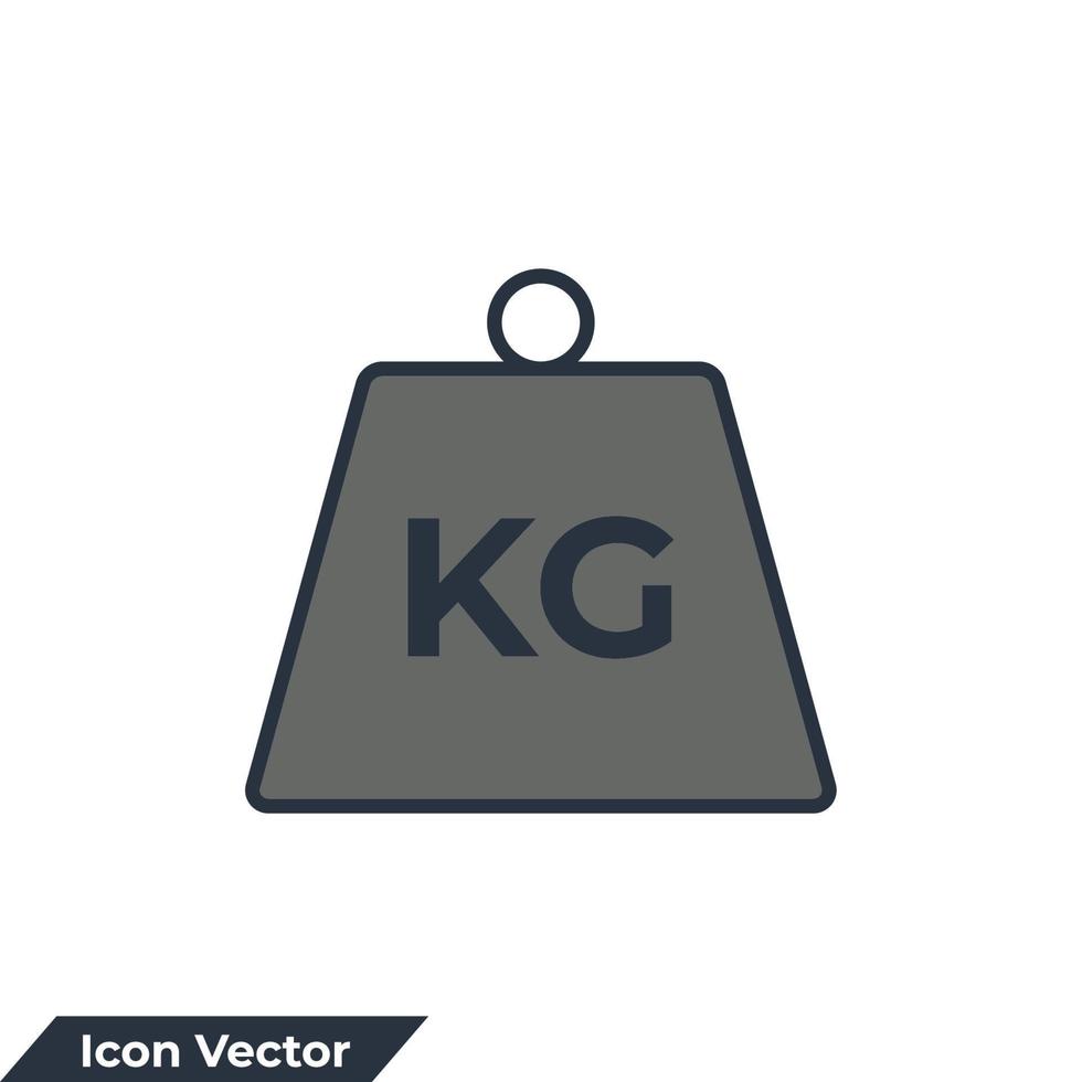 peso icono logo vector ilustración. plantilla de símbolo de mancuerna de kilogramo para la colección de diseño gráfico y web